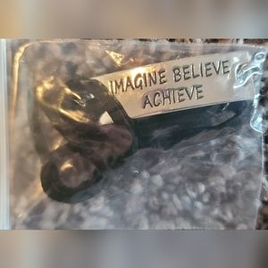 NIP Inspirational Bracelet- Black Suede Adjustable Band with Silver Plate